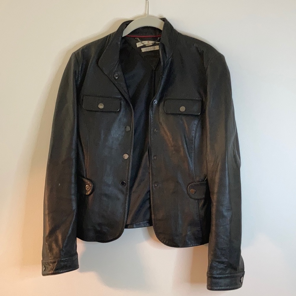Tommy Hilfiger black real leather jacket